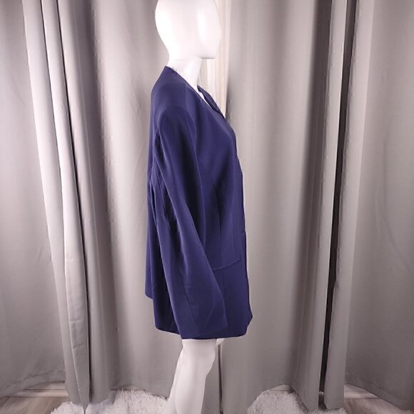 Natasia Purple Single Button Long Line Blazer with Shoulder Pads Size 26 (NWT) - Picture 3 of 13